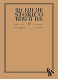 Cover of Ricerche storico-bibliche - 0394-980X